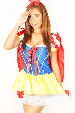 Sexy Vixen Lilly In Snow White Costume For Halloween