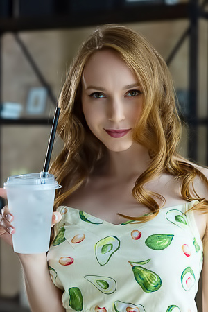 Vicki Wade Letting The Drops Trickle Over Her Lovely Breasts And Down To Her Fluffy Ginger Curls