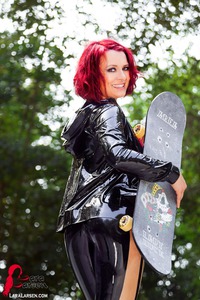 Lara Larsen Skateboard Latex Girl