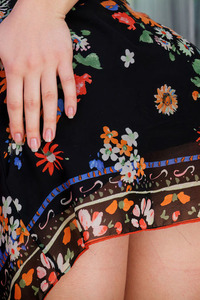 Bella Libre Exposing Her Shaved Pussy