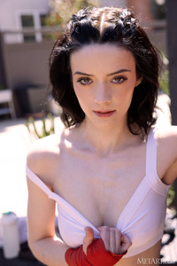 Lilly Redd Her Scarlet Shorts Cling To Her Sexy Booty And Her White Crop Top Turns Transparent