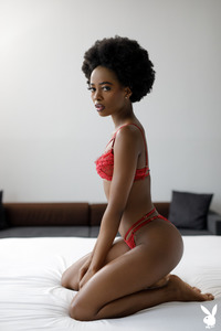 Alicia Dressed In Red Lingerie And Then Strips It Hot