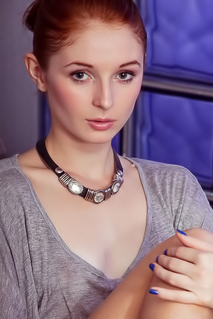 Leona Honey Red head delicate beauty enjoying a naked afternoon at home