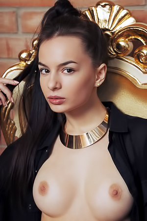 Debora A - High class luxurious teen babe posing naked on an armchair