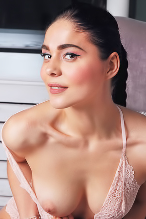 'Lacy Pink Bodysuit' with Callista B via Met-Art