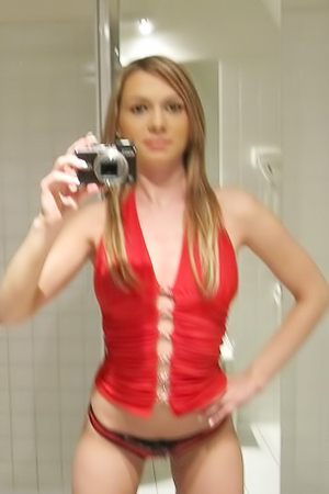 Fashion Chick Touching Her Boobs