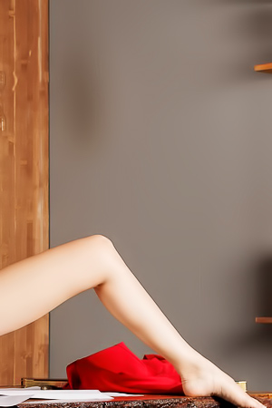 Olivia Westsun Seductively Explores Her Hairy Legs On The Chair