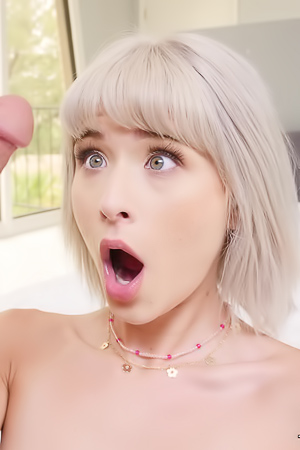 Jessie Saint Botches a Blowjob While Lying Topless